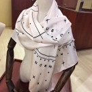 Knockoff Chanel Silk Twill Star Print Square Scarf 110x110cm White 2020 Collection AQ01949