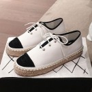 Knockoff Luxury Chanel Canvas Lace-Ups Espadrille Sneakers G36140 White 2020 Collection AQ04364