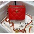 Knockoff Top Chanel Lambskin Small Classic Box with Chain And Gold Metal Ball AP1447 Red 2020 Collection AQ01715