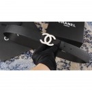 Quality Chanel Width 3.5cm Leather Belt Black with Silver CC Logo Belt AQ02472