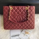 Replica Chanel Grained Calfskin Grand Shopping Tote GST Bag Dark Brown/Gold Collection AQ02749