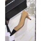 Replica Chanel Heel 6.5cm Pumps Apricot 2019 AQ01638