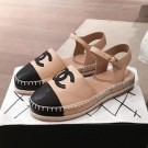 Replica Chanel Lambskin Flat Espadrilles G36184 Beige 2020 Collection AQ04258