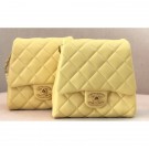 Replica Chanel Lambskin with Imitation Pearls Side Pack Bag AS0614 Yellow 2019 AQ02559