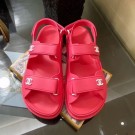 Replica Chanel Strap Flat Sandals Red 2020 Collection AQ01458