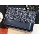 Replica Chanel Tweed/Calfskin Gabrielle Small/Medium Hobo Bag A91810/A93824 Navy Blue AQ02527