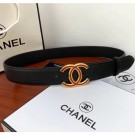 Replica Chanel Width 3.4cm Grainy Calfskin Belt With Red Buckle Black 2020 Collection AQ03333