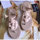 Replica High Quality Chanel Camellia Thong Sandals Nude 2019 AQ00809