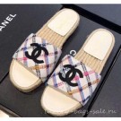 Replica Luxury Chanel CC Logo Tweed Mules Slipper Sandals Espadrilles G34067 Diamond 2019 AQ00904