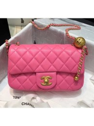 Best 1:1 Chanel Lambskin & Gold-Tone Metal Flap Bag AS1787 Pink 2020 Collection AQ00937