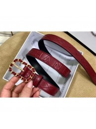 Best 1:1 Chanel Width 2.5cm Chain Buckle Quilting Leather Belt Burgundy AQ01399