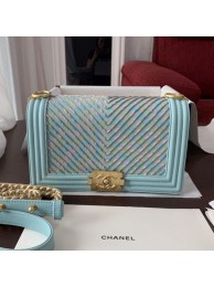 Best Chanel Boy Chanel Handbag A67086 Blue 2019 Collection AQ03817