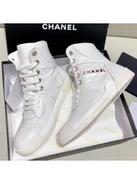 Best Chanel Crocodile Embossed Calfskin High-Top Sneakers G35079 White 2019 Collection AQ01967