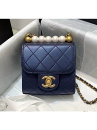 Best Chanel Imitation Pearls Square Clutch with Chain Bag AP0997 Blue 2020 Collection AQ02029