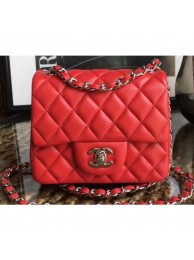 Best Chanel Lambskin Mini Classic Flap Bag A1115 Red AQ01152