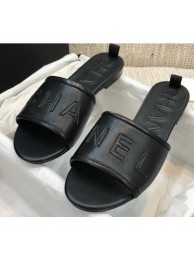 Best Chanel Logo Mules Slipper Sandals Black 2020 AQ02765