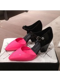 Best Chanel Patent Calfskin Mary Jane Pumps G35426 Pink/Black 2020 Collection AQ01663