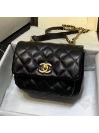 Best Chanel Quilted Calfskin Medium Flap Bag with Top Handle AS1155 Black 2020 Collection AQ02363