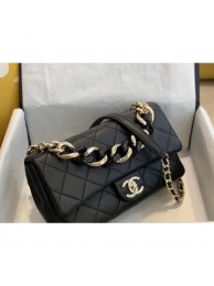 Best Chanel Quilted Lambskin Large Flap Bag with Resin Chain AS1354 Black 2019 Collection AQ01885