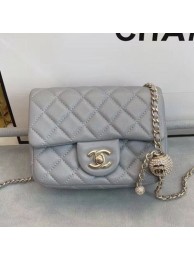 Best Chanel Quilted Leather Flap Bag with Crystal Ball AS1786 Gray 2020 Collection AQ03686