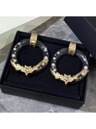 Best Chanel Resin Carve Metal Hoop Earrings 2019 Collection AQ02884