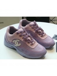 Best Chanel Suede Calfskin Sneakers G34360 Lilac 2019 AQ02743