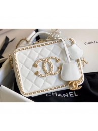 Best Copy Chanel Chain CC Filigree Small Vanity Case Bag AS1785 White 2020 AQ00858