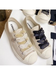 Best Copy Chanel x Converse Asymmetry Laces Sneakers Light Beige 2020 Collection AQ01057