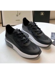 Best Imitation Chanel Calfskin & Mesh Sneaker Black 2020 Collection AQ02055