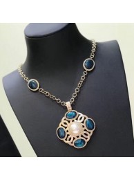 Best Quality Chanel Pearl Short Necklace Peacock Blue 2019 Collection AQ01806