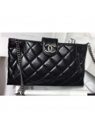 Best Quality Chanel Quilting Waxy Leather Clutch with Chain Bag Black 2019 AQ00611