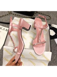 Best Quality Fake Chanel Satin & Strass Sandals G36122 Pink 2020 Collection AQ02947