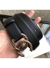 Best Quality Fake Chanel Width 3cm Grainy Leather Belt with Gold CC Buckle Black 2020 Collection Belt AQ00920