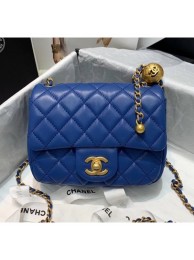 Best Quality Imitation Chanel Lambskin & Gold-Tone Metal Flap Bag AS1786 Blue 2020 Collection AQ02543