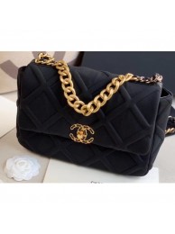 Chanel 19 Large Jersey Flap Bag AS1161 Black 2020 AQ01138