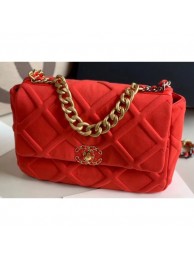 Chanel 19 Large Jersey Flap Bag AS1161 Red 2020 AQ01773