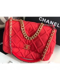 Chanel 19 Maxi Jersey Flap Bag AS1162 Red 2020 AQ01546