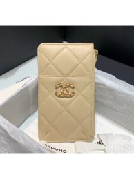 Chanel 19 Phone and Card Holder in Lambskin AP1182 Apricot 2020 Collection AQ03378