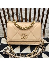 Chanel 19 Quilted Goatskin Wallet on Chain WOC AP0957 Nude 2019 Collection AQ01267