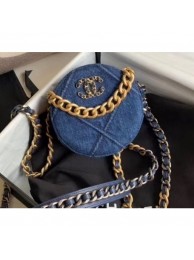 Chanel 19 Round Clutch with Chain Bag Denim 2020 AQ04147