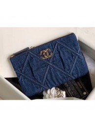 Chanel 19 Small Pouch Bag AP1059 Denim 2020 AQ02849