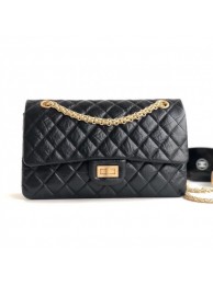 Chanel 2.55 Reissue Size 225 Bag in wrinkled calfskin black with gold hardware AQ01111