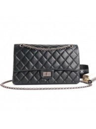 Chanel 2.55 Reissue Size 226 Bag in wrinkled calfskin black with silver hardware AQ02001