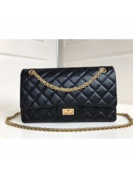 Chanel 2.55 Reissue Size 227 Bag in wrinkled calfskin black with gold hardware AQ03499