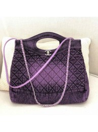 Chanel 31 Denim Medium Shopping Bag AS1407 Purple/Black 2020 Collection AQ02836