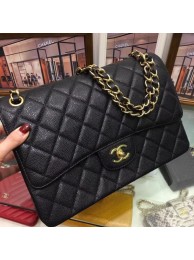 Chanel A58600 Caviar Leather Classic Jumbo Flap Bag Black 2019 TOP Collection AQ02197