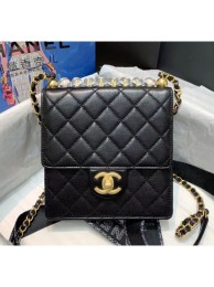 Chanel Acrylic Beads Goatskin Mini Falp Bag AS0584 Black/Gold 2020 Collection AQ03010