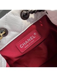 Chanel Aged Calfskin Gabrielle Small Backpack Bag A94485 White/ Black AQ01994