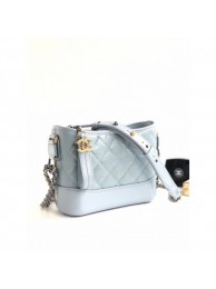 Chanel Aged Calfskin Gabrielle Small Hobo Bag A91810 Sky Blue AQ01012