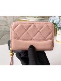 Chanel Aged Calfskin Gabrielle Zipped Coin Purse A84404 Pink AQ01585